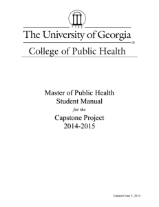 Master of Public Health Student Manual Capstone Project 2014-2015
