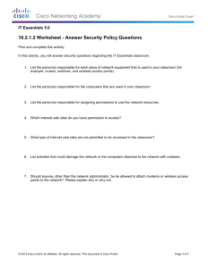 10.2.1.2 Worksheet - Answer Security Policy