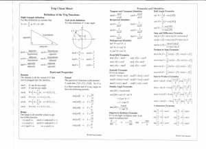 Trig Cheat Sheet Page 2