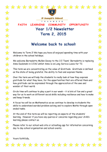 Year 1/2 Newsletter Term 2, 2015 Welcome back to school!
