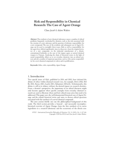 Risk and Responsibility in Chemical Research: The Case of