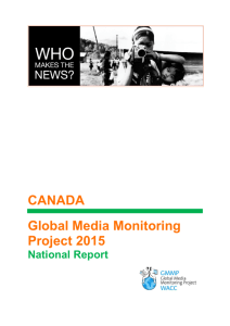 CANADA Global Media Monitoring Project 2015