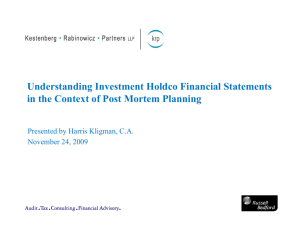 Understanding Investment Holdco Financial Statements in the