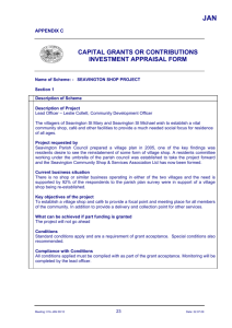 capital grants or contributions investment appraisal form