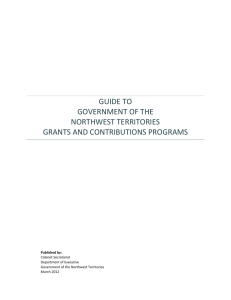 Guide to GNWT Grants and Contributions Programs
