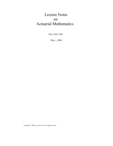 Lecture Notes on Actuarial Mathematics