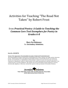 Activities for Teaching “The Road Not Taken” by Robert Frost