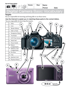 Digital Camera Basic Vocabulary.W2014.S.Form