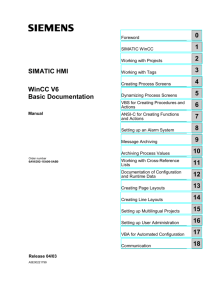 SIMATIC HMI WinCC V6 Basic Documentation