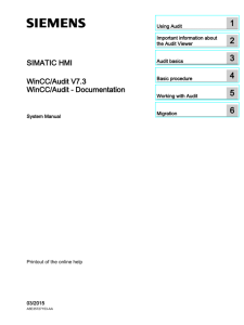 SIMATIC HMI WinCC V7.3 - WinCC/Audit
