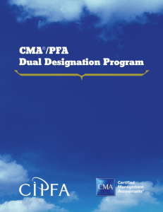 CMA®/PFA Dual Designation Program