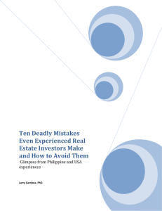 Ten Deadly Mistakes Even Experienced Real Estate Investors Make