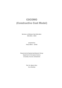 COCOMO (Constructive Cost Model)