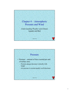 Chapter 4 – Atmospheric Pressure and Wind Pressure