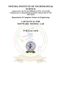 Software Testing LAB Manual - Swetha Institute of Technology