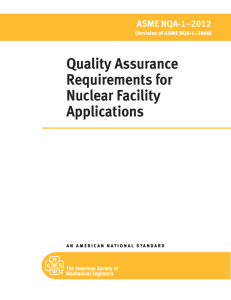 requirements for quality assurance programs for nuclear facilities