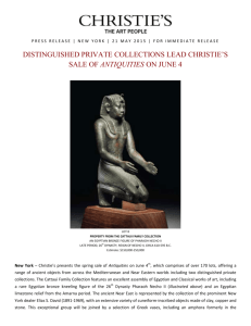 distinguished private collections lead christie's sale of antiquities on