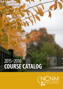 College Catalog - NCNM Student Services