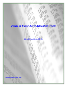 Perils of Using Asset Allocation Tools