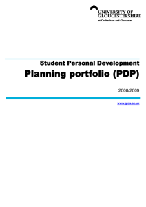 Planning portfolio (PDP) - University of Gloucestershire