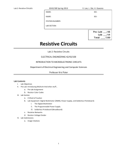 Lab 2 Resistive Circuits 2.4 - UC Berkeley Robotics and Intelligent