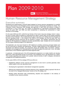 HR Management Strategy - International Federation of Red Cross