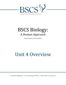 BSCS Biology: Unit 4 Overview