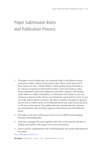 Paper Submission Rules and Publication Process