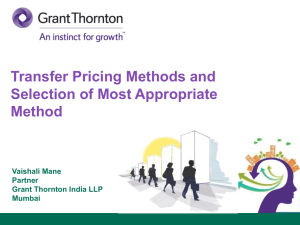 Transfer Pricing Methods and Selection of Most Appropriate