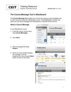 The Course Message Tool in Blackboard