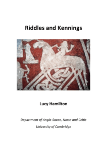 Riddles and Kennings - Department of Anglo