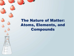 The Nature of Matter: Atoms, Elements, and Compounds