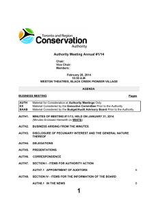 Meeting - Authority - Toronto and Region Conservation Authority