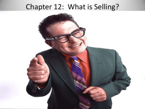 Chapter 12: What is Selling?
