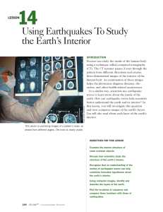 Lesson 14: Using Earthquakes to Study the