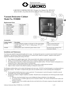 Vacuum Desiccator Cabinet Model No. 5530000