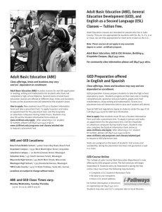 Spring 2015 - Adult Basic Education (ABE) (GDE)