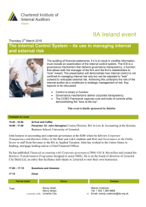 The Institute of Internal Auditors – UK and Ireland