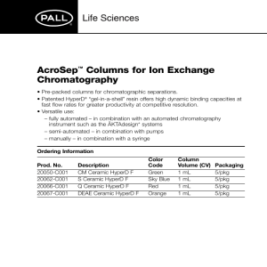 AcroSep™ Columns for Ion Exchange