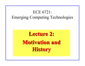 Lecture 2: Motivation and History