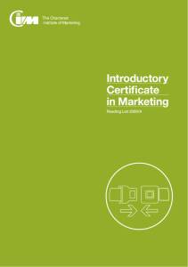 Introductory Certificate in Marketing