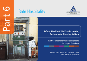 Safe Hospitality Part 6 Machinery and Equipment