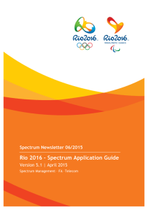 Rio 2016 – Spectrum Application Guide