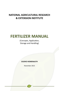 fertilizer manual - National Agriculture Research Extension Institute