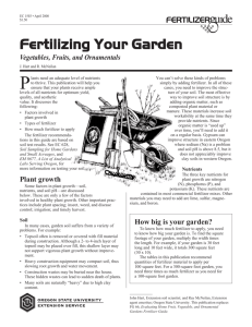 Fertilizing Your Garden - Oregon State University Extension Service