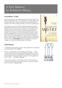 A Fine Balance by Rohinton Mistry