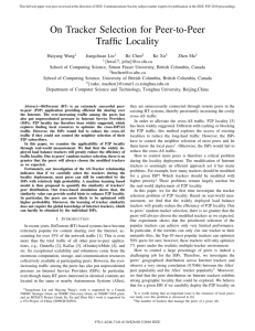 On Tracker Selection for Peer-to-Peer Traffic Locality