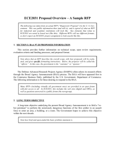 ECE2031 Proposal Overview – A Sample RFP