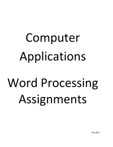Word Processing Assignment Booklet