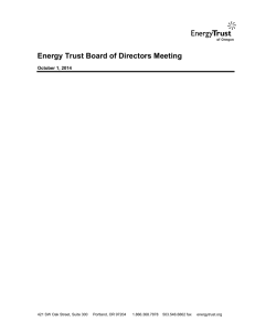 Energy Trust Board of Directors Meeting